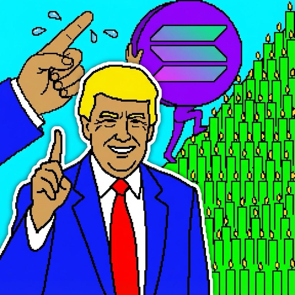 Solana crypto meme with candles